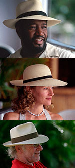 Stack of Three Fashion Images showing people wearing <b>Panama</b> hats