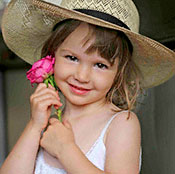 Ella in a Montecristi Panama Lace Breton Hat