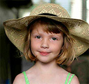 Lucy in a Montecristi Panama Lace Breton Hat