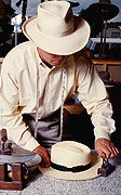 Curling a Panama hat brim B
