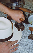 Curling a Panama hat brim A