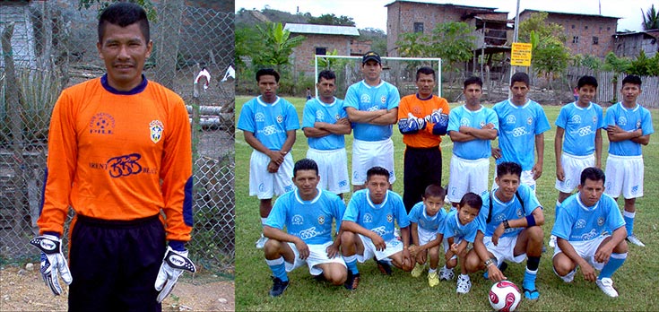 Brent Black sponsors Team Superfinos -- Pile's soccer team with Simon, the best weaver in the world, as its goalie.