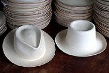Montecristi Panama hats, blocked and unblocked