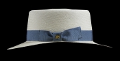 Bahama Beach Blanco genuine Panama hat - blue ribbon side view