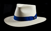 Kentucky Smith Blanco genuine Panama hat - blue ribbon