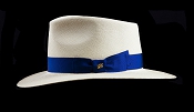 Kentucky Smith Blanco genuine Panama hat - blue ribbon side view