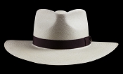 Kentucky Smith Blanco genuine Panama hat - Havana brown ribbon front view
