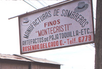 Montecristi Panama hat sign
